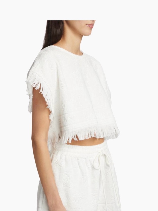 Zimmermann Other - Zimmermann White Logo Jacquard Crop Top